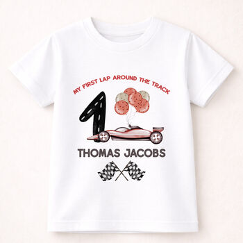 Personalised My First Lap Around The Track Birthday Baby Outfit, 3 of 7