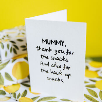 Thank You For The Snacks – Personalised Card For Mummy Or Daddy, 3 of 5