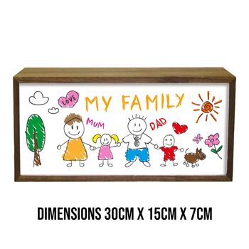 Kids Doodles Drawing Personalised Light Box Night Light, 2 of 6