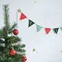 Personalised Red And Green Christmas Bunting, thumbnail 2 of 9