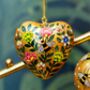 Kashmiri Floral Heart With Bee Hanging Decoration, thumbnail 1 of 2