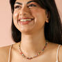 Stainless Steel Double Layer Beaded Necklace In Gold, thumbnail 3 of 4