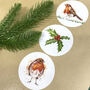 Robin And Holly Stickers, Christmas Stickers, thumbnail 1 of 4