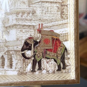 Square Wood Decorative Tray Bedside Trinket Dish, 3 of 12