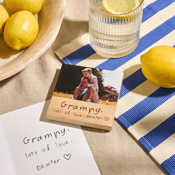 Personalised Photo Coaster With Engraved Handwriting, 3 of 4