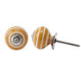 Yellow And White Striped Ceramic Drawer Pulls Set, thumbnail 2 of 2