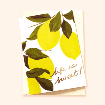 Life Is Sweet Lemon Celebration Card, 2 of 2