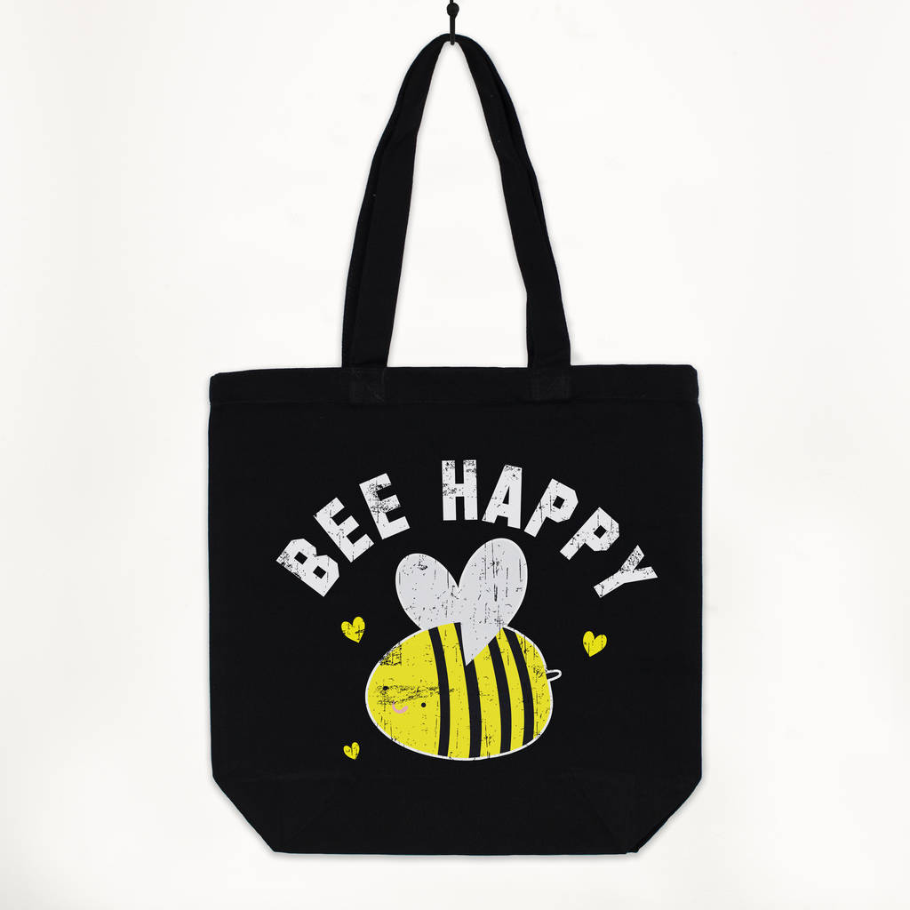 Bee Happy Premium Canvas Tote Bag By Batch1 | notonthehighstreet.com