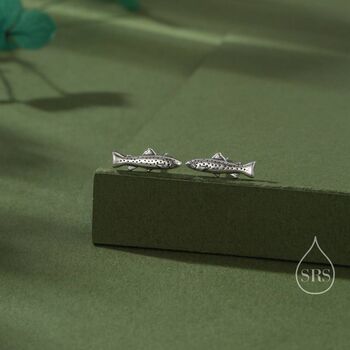 Trout Fish Stud Earrings In Sterling Silver, 2 of 12