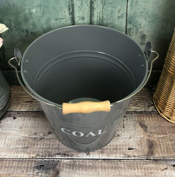 Fireside Coal Bucket In French Grey, 3 of 3