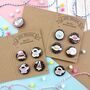 Spaced Out! Cute Space Themed Badges, Pack Of Four, thumbnail 1 of 10