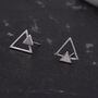 Sterling Silver Double Triangle Arrow Stud Earrings, thumbnail 3 of 11