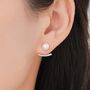 Sterling Silver Natural Freshwater Pearl And Bar Jacket Earrings, thumbnail 1 of 12