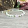 Rose Quartz And Burma Jade Gemstone Bracelet, thumbnail 2 of 3