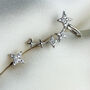 Sterling Silver Star Stud Earrings With Cuff, thumbnail 1 of 8