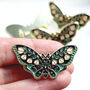 Butterfly Brooch With Green And Pink Floral Elements, thumbnail 1 of 4