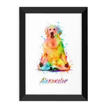 Personalised Watercolour Dog Yoga Print, 11 of 12