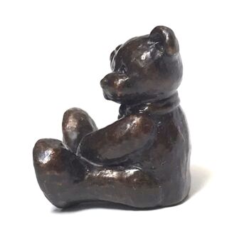 ‘Milo’ Solid Bronze Miniature Teddy Bear In Gift Box, 2 of 5