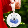 Personalised Christmas Polar Bear Christmas Decoration, thumbnail 1 of 9