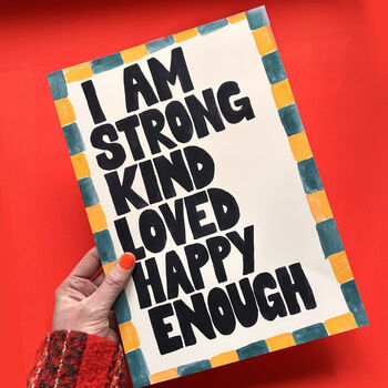 Affirmation Typography Print Multiple Colours Available, 6 of 8