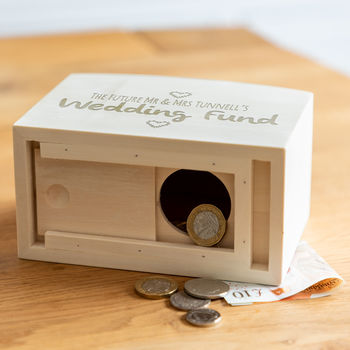 Personalised Wedding Fund Wooden Money Box, 2 of 2