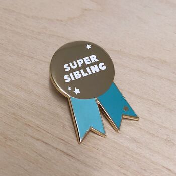 Super Sibling Medal Enamel Pin Badge, 2 of 5