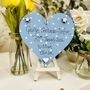 Personalised New Baby Boy Gift Wooden Blue Heart, thumbnail 2 of 6