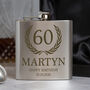 Personalised Silver Birthday Crest Hip Flask – 18th 21st 30th Gift, thumbnail 6 of 8