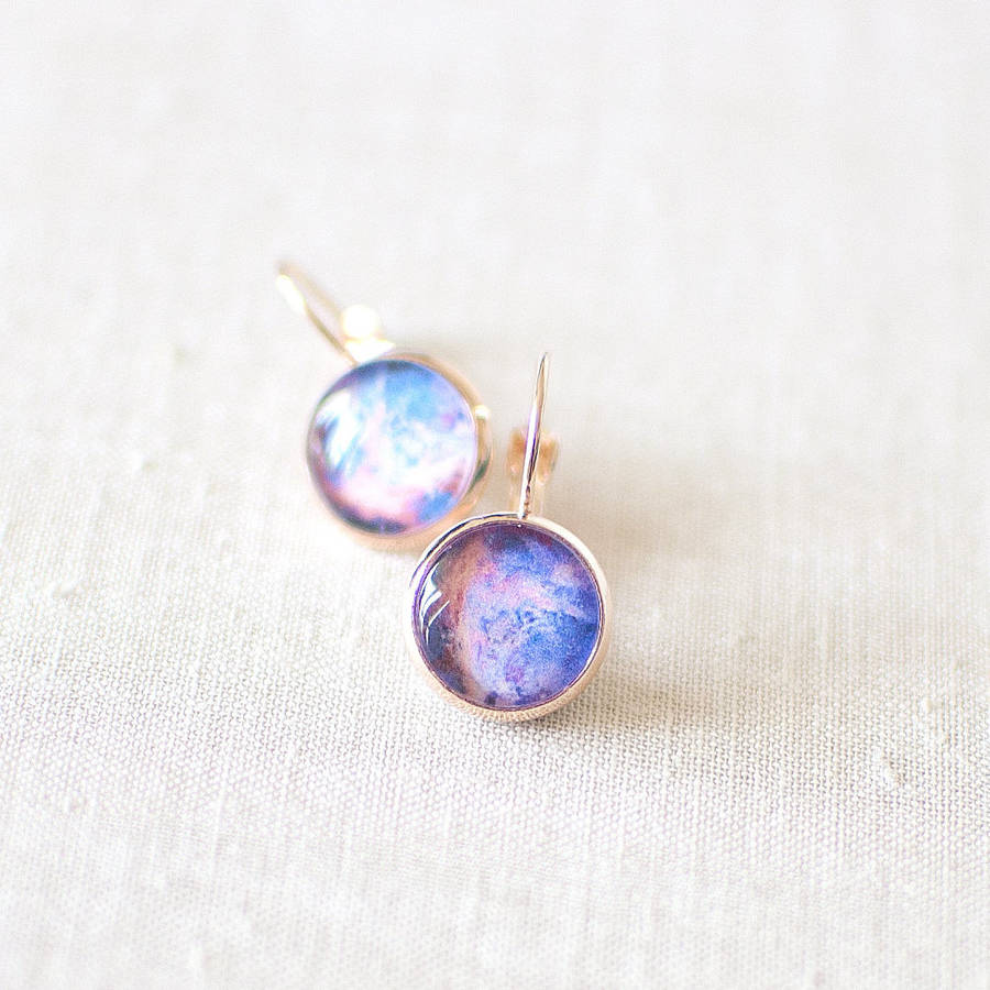 Pink And Blue Galaxy Earrings By Juju Treasures | notonthehighstreet.com