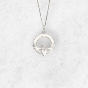 Sterling Silver Claddagh Necklace, 11 of 12