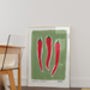 Three Chillis Hand Painted Art Print, thumbnail 1 of 6