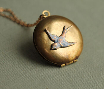 Antique Bird Locket Necklace, 8 of 9