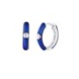Midnight Blue Enamelled Jewelled Sterling Silver Hoops, thumbnail 5 of 6