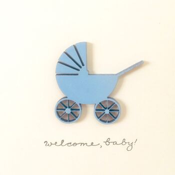 New Baby Rocking Horse Handmade Card, 4 of 6