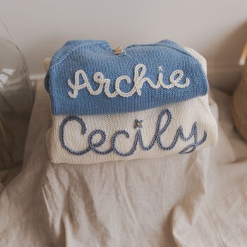Personalised Name Embroidered Child's Knitted Jumper, 3 of 12