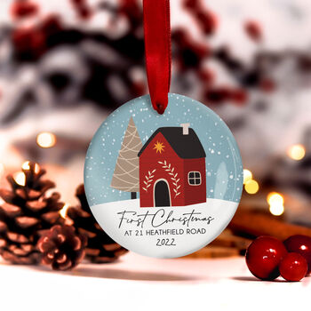 Personalised First Christmas In New Home Bauble Gift, 8 of 11