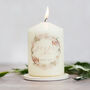 Personalised Dried Foliage Wreath Pillar Candle, thumbnail 1 of 5