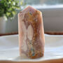 Flower Agate Crystal Tower With Optional Mini Crystal, thumbnail 1 of 12