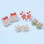Perfect Prezzie Gold Plated Christmas Earring Set, thumbnail 6 of 7