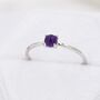 Genuine Amethyst Stone Ring In Sterling Silver, thumbnail 1 of 12
