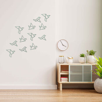 Origami Flock Of Birds Geometric Wooden Wall Art Set, 10 of 12