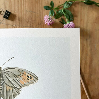 ‘Meadow Brown’ Butterfly A5 Giclée Art Print, 2 of 3