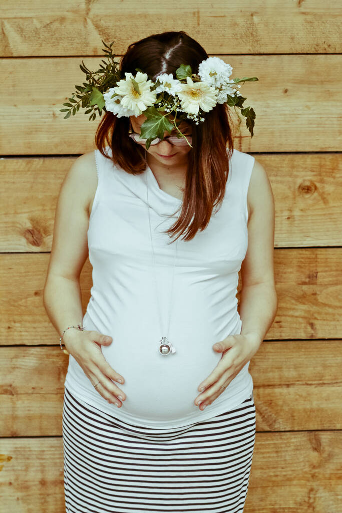 pregnancy necklace pink gold with sparkling star by the good karma shop