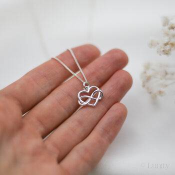 16th Birthday Necklace – Sterling Silver Heart Infinity Charm, Personalised Jewellery Gift For Her, 4 of 7