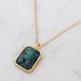 'The Rectangle' Emerald Necklace, 18ct Gold Plated, thumbnail 2 of 9