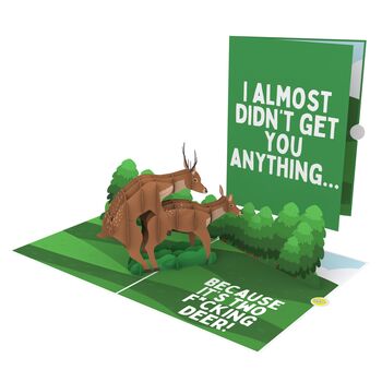 Two F*Cking Deer Funny 3D Pop Up Card Great For Dad, 5 of 8