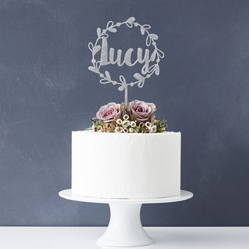 Personalised Floral Name Cake Topper, 2 of 7