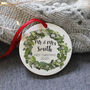 First Married Ceramic Wreath Christmas Decoration, thumbnail 1 of 10