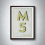 M5 Manchester Typography Postcode Print, thumbnail 7 of 10