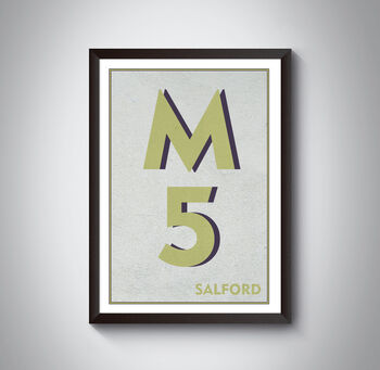 M5 Manchester Typography Postcode Print, 7 of 10